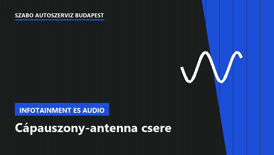 Cápauszony-antenna csere a Szabó Autószervíz Budapest szervizében