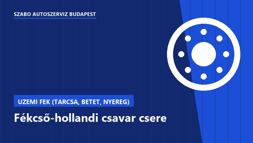 Fékcső-hollandi csavar csere a Szabó Autószervíz Budapest szervizében