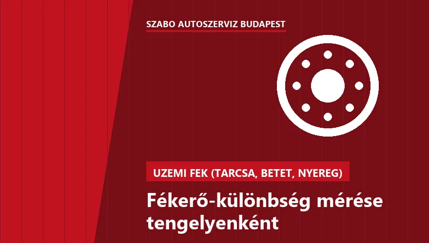 Fékerő-különbség mérése tengelyenként a Szabó Autószervíz Budapest szervizében