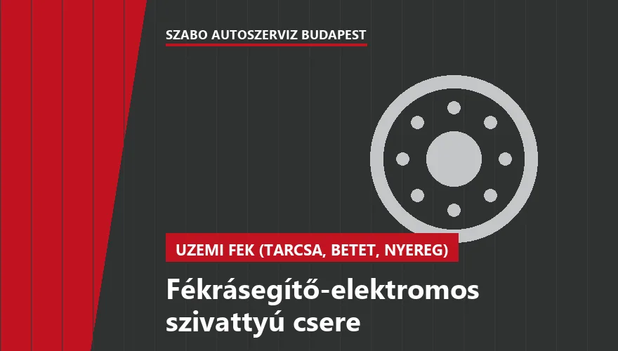 Fékrásegítő-elektromos szivattyú csere a Szabó Autószervíz Budapest szervizében
