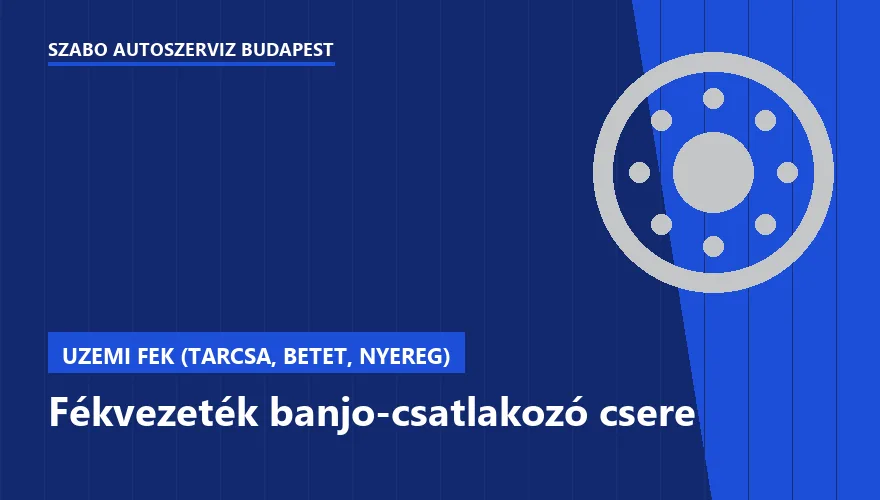 Fékvezeték banjo-csatlakozó csere - autószerviz Budapest, Szabó Autószervíz műhely