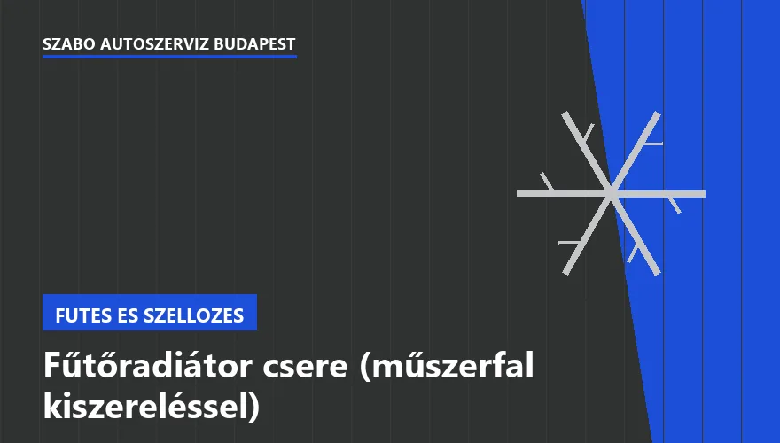 Fűtőradiátor csere (műszerfal kiszereléssel) a Szabó Autószervíz Budapest szervizében