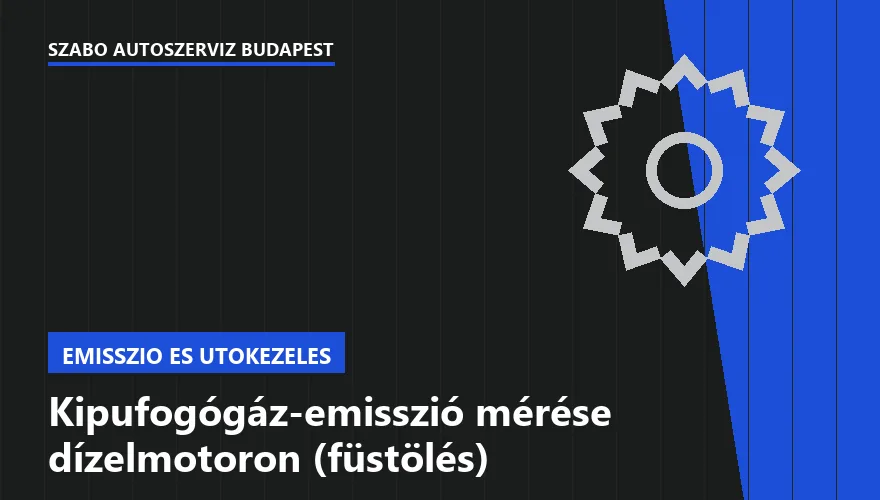 Kipufogógáz-emisszió mérése dízelmotoron (füstölés) a Szabó Autószervíz Budapest szervizében