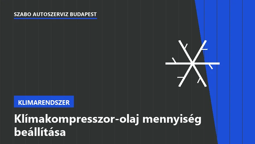 Klímakompresszor-olaj mennyiség beállítása - autószerviz Budapest, Szabó Autószervíz műhely