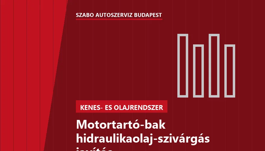 Motortartó-bak hidraulikaolaj-szivárgás javítás a Szabó Autószervíz Budapest szervizében